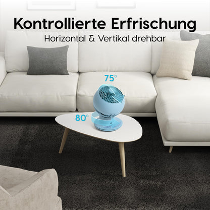 Iris Ohyama Woozoo, 30m², Fan, Matte Blue, 5 Speeds, Remote Control, Oscillating, Quiet, Table Fan, Desk Fan, Floor Fan, Portable, Cooling, PCF-SC15T.