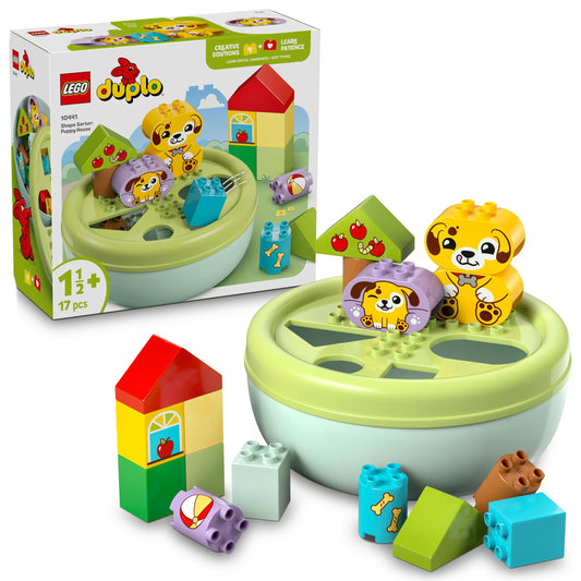 LEGO DUPLO Shape Sorter: Puppy House - Educational Toy for Toddlers - Montessori Toy with Animal Figures - Develop Fine Motor Skills with Dog Figures - Teach Colors for Children aged 18 months and up - 10441