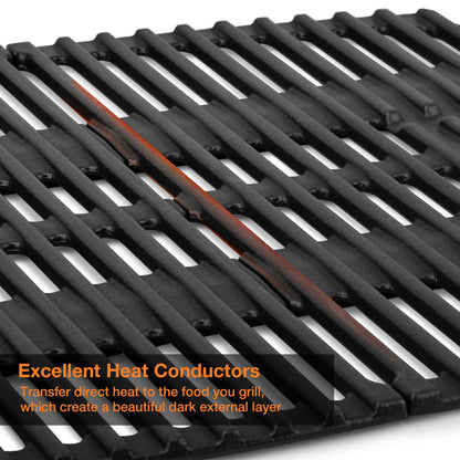 onlyfire cast iron cooking grate for Weber Q300, Q320, Q3000, Q3100, Q3200 Series Gas Grill, BBQ replacement for Weber 7646-2 Pack