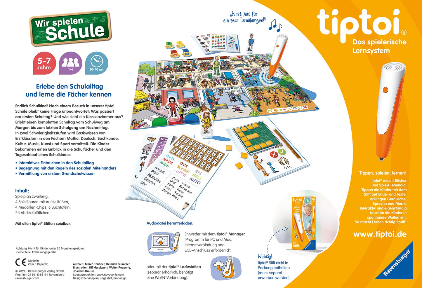 Ravensburger Tiptoi - Let's Play School & The Crazy Math Zoo - Educational Games for Ages 4-5 for 1-4 Players