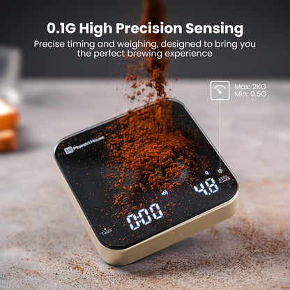Maestri House Mini Coffee Scale with Timer, Rechargeable Espresso Scale, Precise 2kg/0.1g Scale for Espresso & Pour-Over, Portable Digital Kitchen Scale with Automatic Timing
