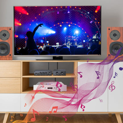 XMSJSIY 4-way bidirectional RCA stereo switcher, audio selection box for DVD, speakers, CD player, compatible with devices with L/R audio channels.