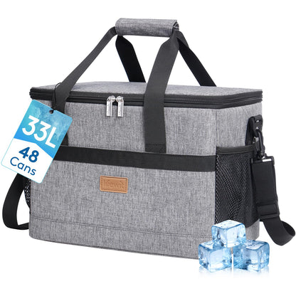 Lifewit 33L Cooler Bag Picnic Bag Lunch Bag Lunch Bag Thermal Bag Insulated Bag for Food Transport, Gray