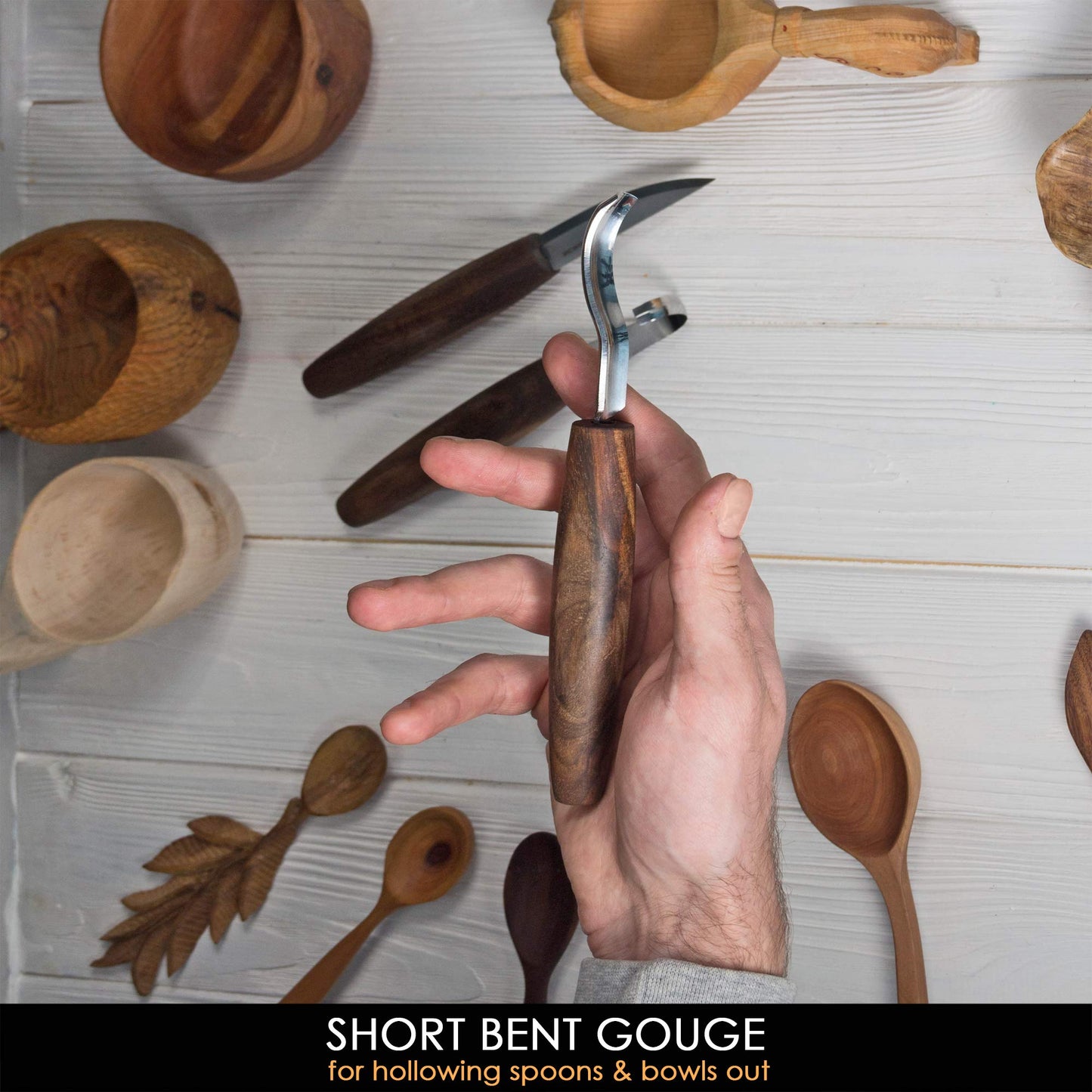 BeaverCraft Spoon Carving Tool Set S14x Carving Knife Set, Wood Carving Tools - Wood Carving Set with Carving Knife, Hook Knife, Chisel, Gouge, Leather Strop for Sharpening, Tool Roll
