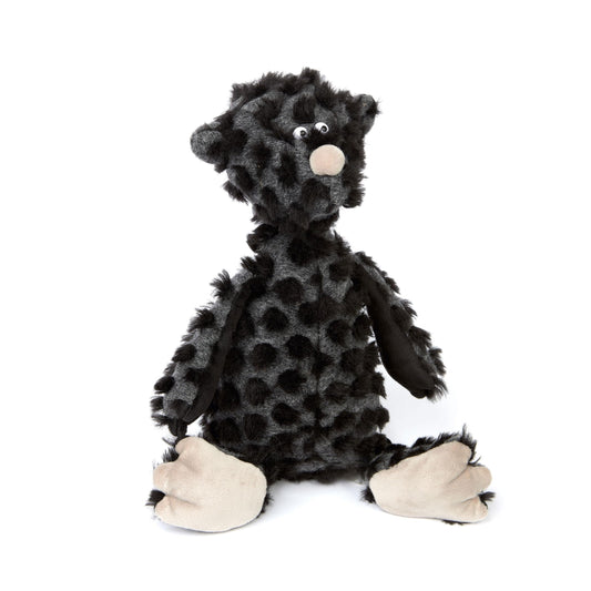 sigikid 39703 Bear ACH Good! Edition 23, BeastsTown plush toy: Collect, gift, play, cuddle. For children and adults aged 3 to 99. Dark gray/black/bear, 35x13x13cm.