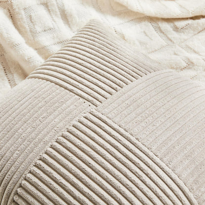 FDTERN 2-Pack Taupe Corduroy Pillow Cover 40x40CM Soft Modern Decorative Pillowcases Cushion Cover Sofa Pillowcase Boho Decor for Couch Bedroom Living Room Balcony