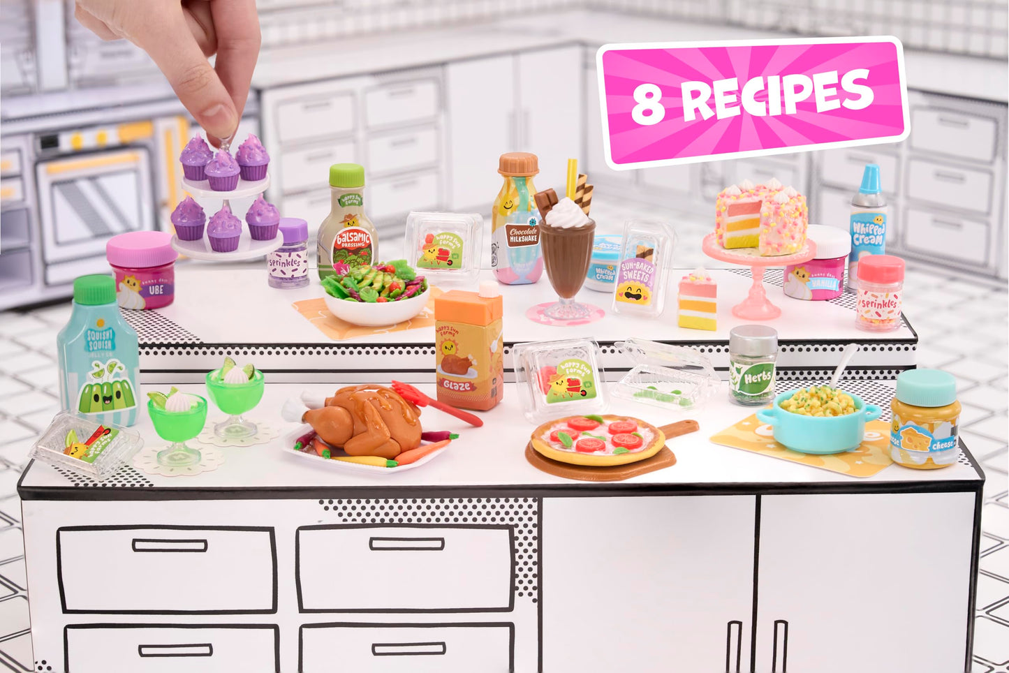 MGA's Miniverse Make It Mini Mega Buffet - Mini collectibles, DIY, resin crafting game, replica foods, for collectors + kids 8+, Not edible.