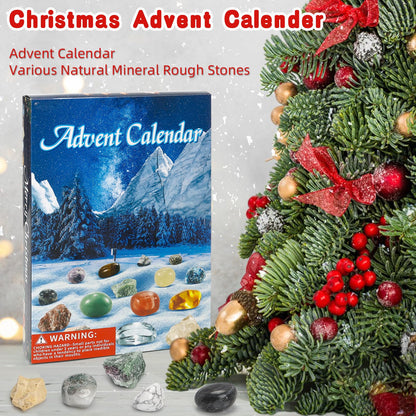 Aitsite Advent Calendar Minerals Gemstones, 24 day National Geographic Advent Calendar, Christmas Calendar Stones Crystals, Gemstone Calendar for family Christmas gifts