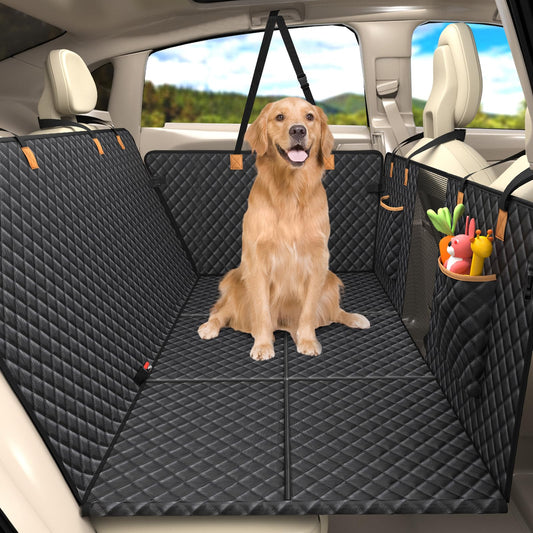 Lekeinchi Dog Car Seat Cover - Car Dog Seat Cover with Six Sturdy Hardwood Panels and Seat Belts - Waterproof & Scratch-resistant & Anti-slip Dog Mat for SUV, Truck, Black