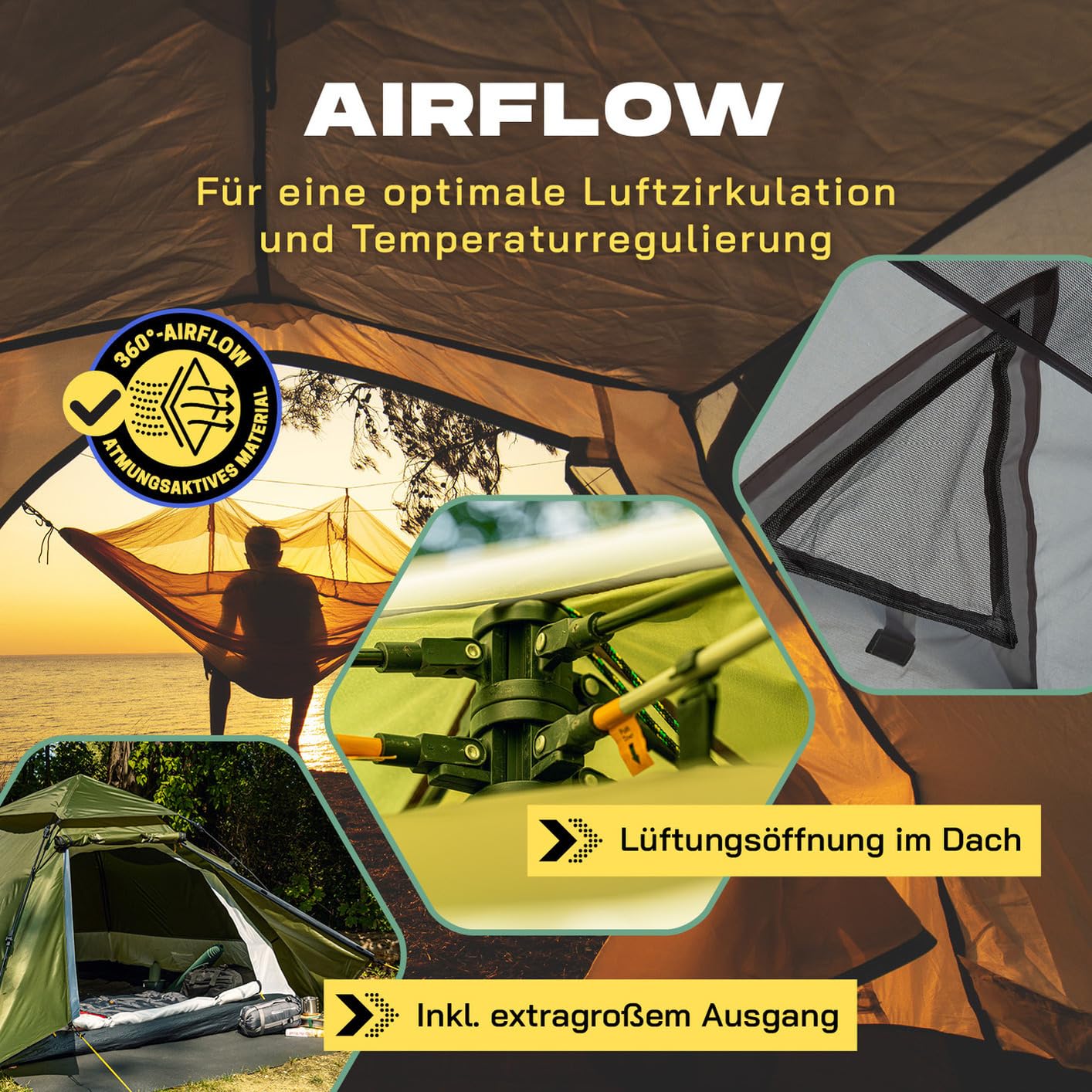 Lumaland Pop Up Camping Tent | 2-3 Person Dome Tent 215 x 195 x 120 cm | 4 Season Igloo Tent | Outdoor Trekking & Festival Pop-Up Tent | Lightweight, Waterproof & Durable [Green]
