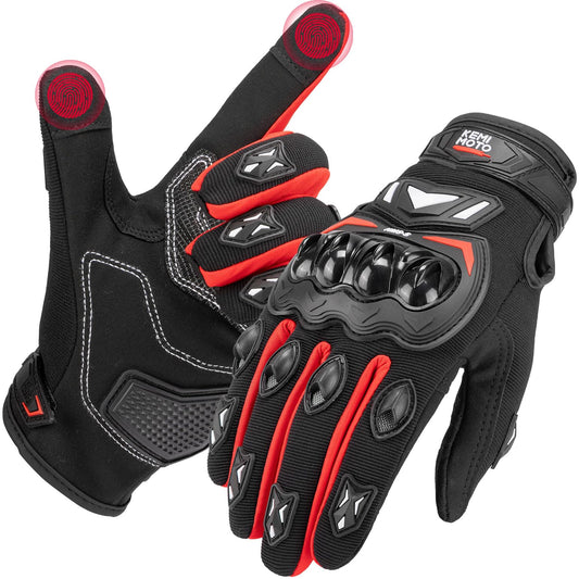 KEMIMOTO motorcycle gloves for men, summer motorcycle gloves with knuckle protector and touchscreen, breathable sport gloves for men and women, for motorcycle, bicycle, scooter, hunting