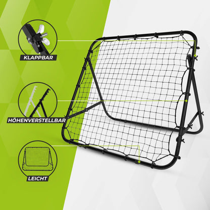 VirtuFit Adjustable Soccer Rebounder - Kickback - Tchoukball - 100 x 100 cm - Soccer Goal Training Equipment