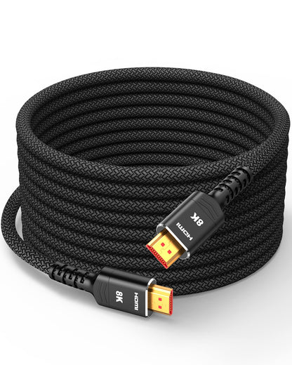 Highwings HDMI 2.1 Cable 7.5m 8K, 48Gbps Highspeed 8K@60Hz HDMI Cable 4K@120Hz 7680P eARC HDCP 2.2&2.3 DTS:X Dynamic HDR 10 Compatible with PS5/4/3 Soundbar HDTV Monitor