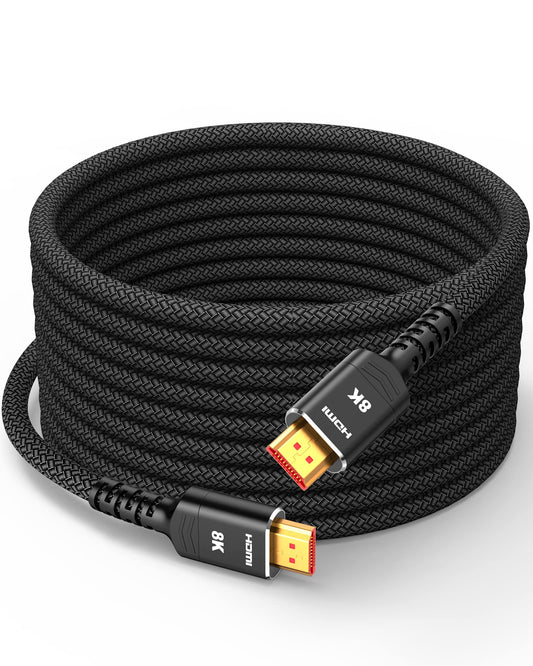 Highwings HDMI 2.1 Cable 7.5m 8K, 48Gbps Highspeed 8K@60Hz HDMI Cable 4K@120Hz 7680P eARC HDCP 2.2&2.3 DTS:X Dynamic HDR 10 Compatible with PS5/4/3 Soundbar HDTV Monitor