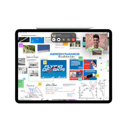Apple Pencil Pro: Advanced tools, pixel-perfect precision, tilt and pressure sensitivity, and industry-leading low latency for note-taking, drawing, and creating artworks.
