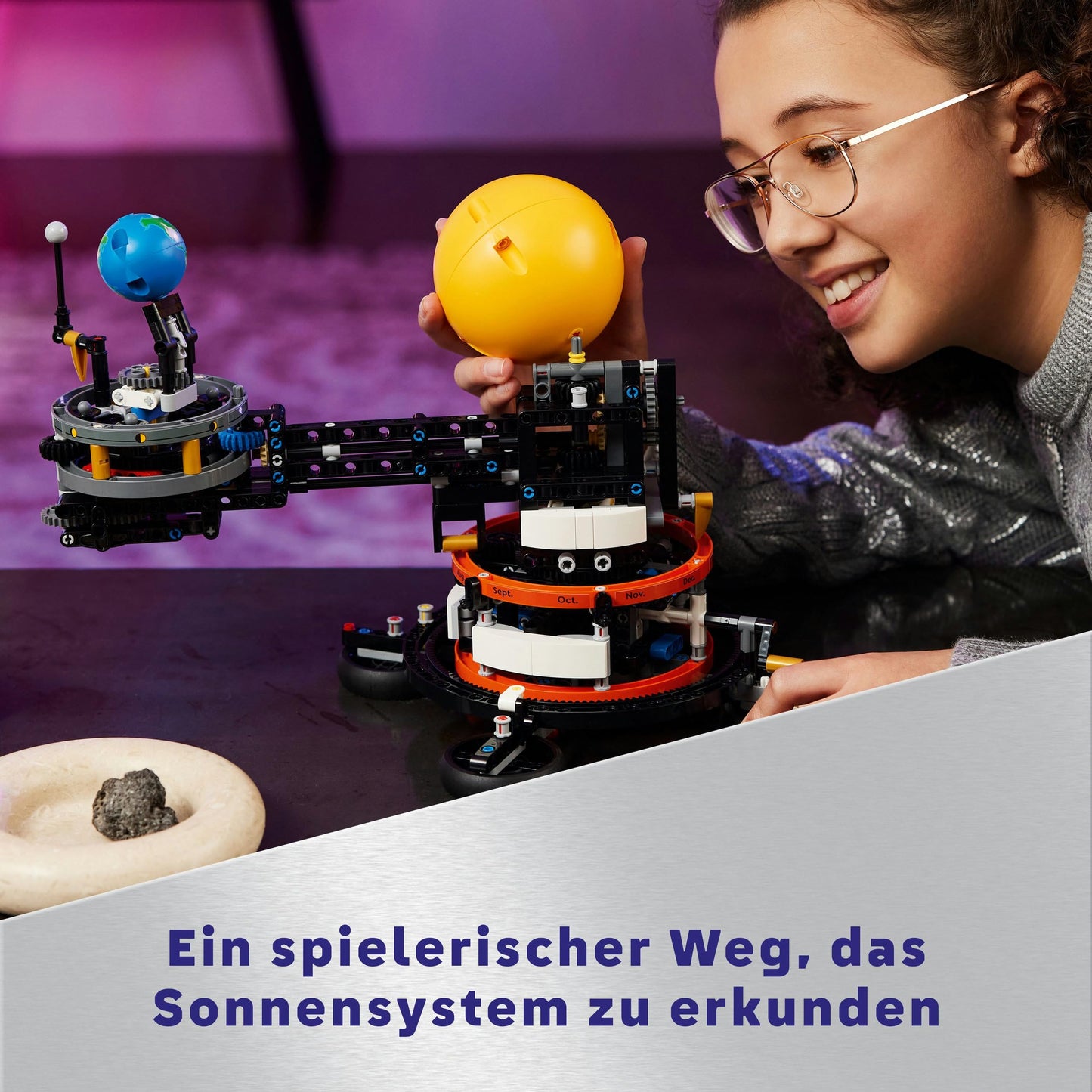 LEGO Technic Sun Earth Moon Model Playset, Gift for Kids 10+ & Technic Space Transport Vehicle LT78, Space Building Set