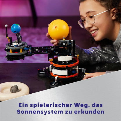 LEGO Technic Sun Earth Moon Model Playset, Gift for Kids 10+ & Technic Space Transport Vehicle LT78, Space Building Set