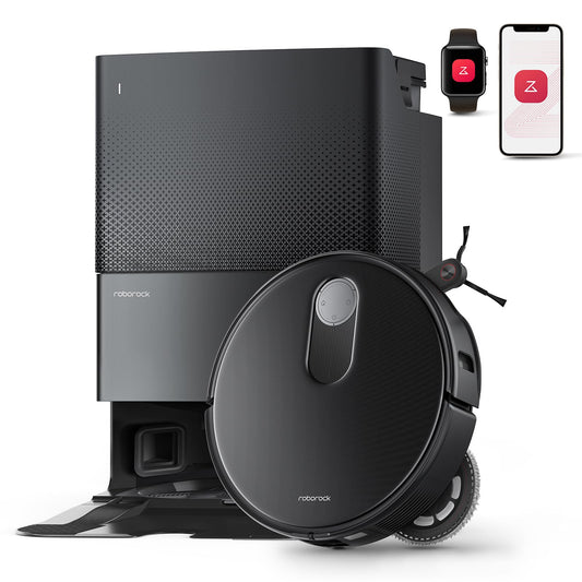 Roborock Qrevo Slim robot vacuum with mopping function - 8.2cm Ultra-Slim Design, StarSight 3D ToF navigation, 11,000Pa HyperForce suction power, 8-in-1 dock, FlexiArm side brush