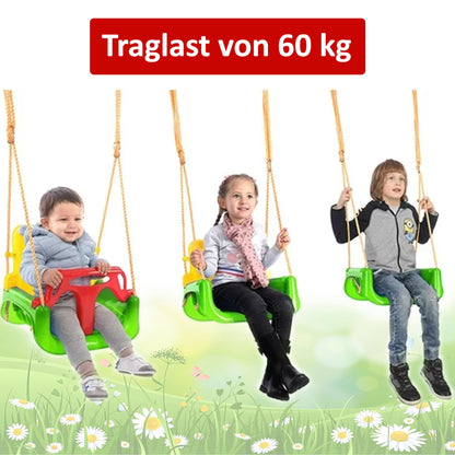 COIL Kids Swing Baby Swing Outdoor 3-in-1 Swing Baby Adjustable Kids Swing Indoor with Backrest Swing Indoor Kids Swing Seat Toddler Swing (C0348-Green)
