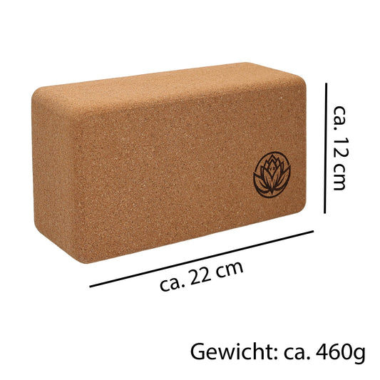2 x Yoga Block by VonBueren | Cork yoga blocks | 22 x 12 x 7.5 cm each | Yoga accessories for women and men | Hatha block | Yoga bricks