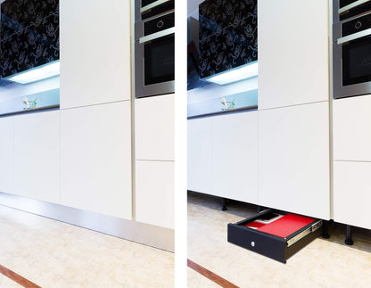 ARREGUI Box-in 22000-S1 Safe for Concealment in Kitchen Plinth, 9.8x41x45 cm, 12L, Black, 9.8 x 41 x 45 cm
