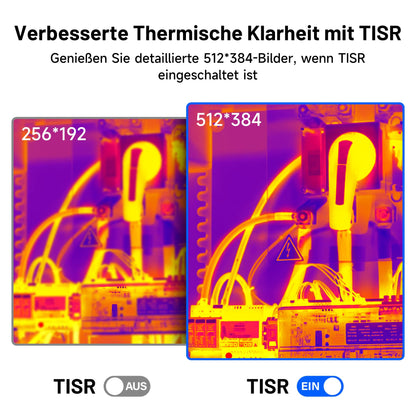 TOPDON TC002 thermal imaging camera for iOS, 512x384 super resolution, 40mK thermal sensitivity, -20℃ to 550℃, 3 temperature measurements & 11 color palettes, 256x192 IR resolution thermal cameras for iPhone & iPad