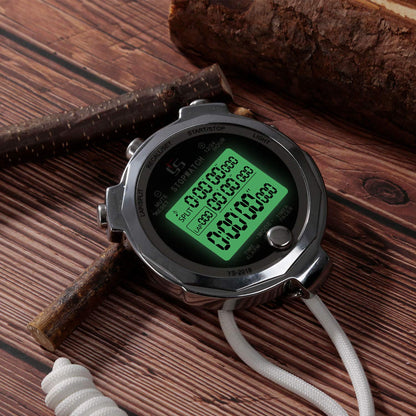 LAOPAO Stopwatch, 1/1000 Second Precision 100 Lap Memory Data LCD Electronic Digital Chronograph Timer with Light Function & Silent Function for Football Sports Referee Trainer