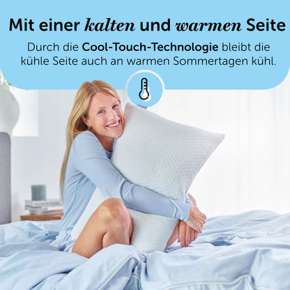 Cloudpillo Premium Memory Foam Pillow - Adjustable Height 50x70 cm - Ergonomic Pillow - Cool and Warm Pillow - Hypoallergenic Bed Pillow - Sustainable and Ideal for Allergy Sufferers