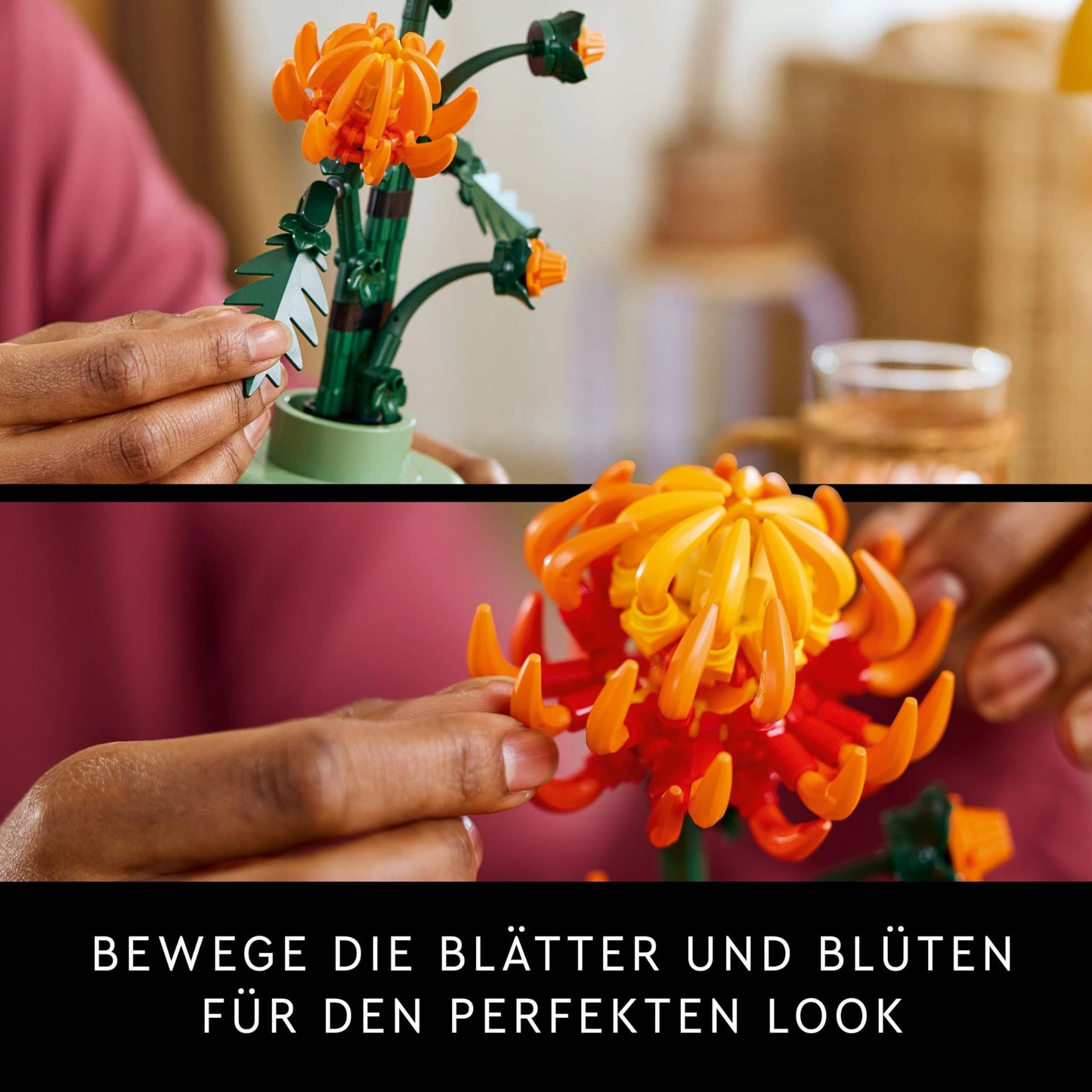 LEGO Botanicals Chrysanthemum - Creative building set for adults - Easy-care toy plant for gifting - Flower decoration from the Botanical Collection - Relaxing activity 10368