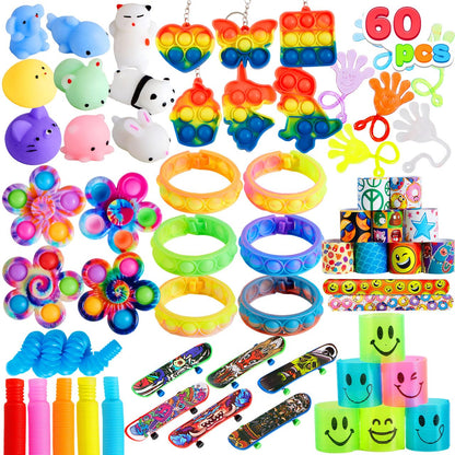 JOYIN 60 Pieces Kids Birthday Party Favor Set, Popular Fidget, Party Toys, Goodie Bags Fillers for Kids Birthday Party Favors, Giveaways, Classroom Prizes.