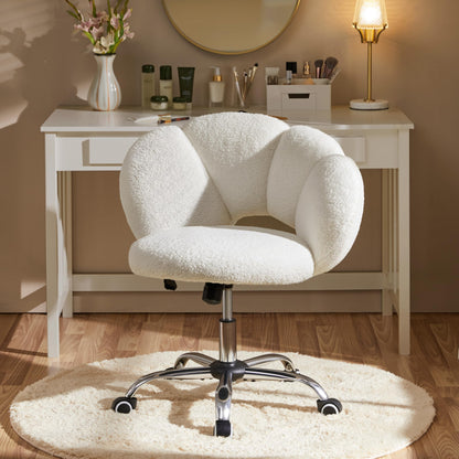 Yaheetech Cloud-shaped Office Chair Ergonomic Desk Chair with up to 136kg Capacity Adjustable Height Computer Chair for Bedroom Office Living Room White