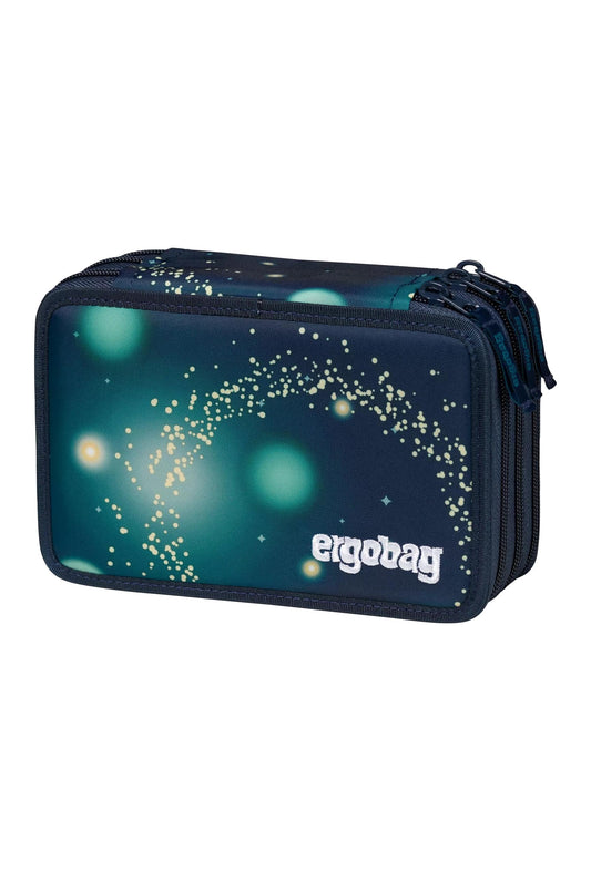 ergobag Maxi Pencil Case Set 40 pieces, Lyra colored and felt-tip pens, small change compartment, ruler, scissors SpaceBär - Dark Blue