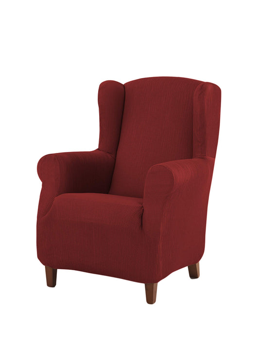 Estoralis | Berta armchair cover in modern design | Elastic Jacquard fabric | Red | For armchairs from 70 to 110 cm | Chair protection | Adjustable to all types of armchairs