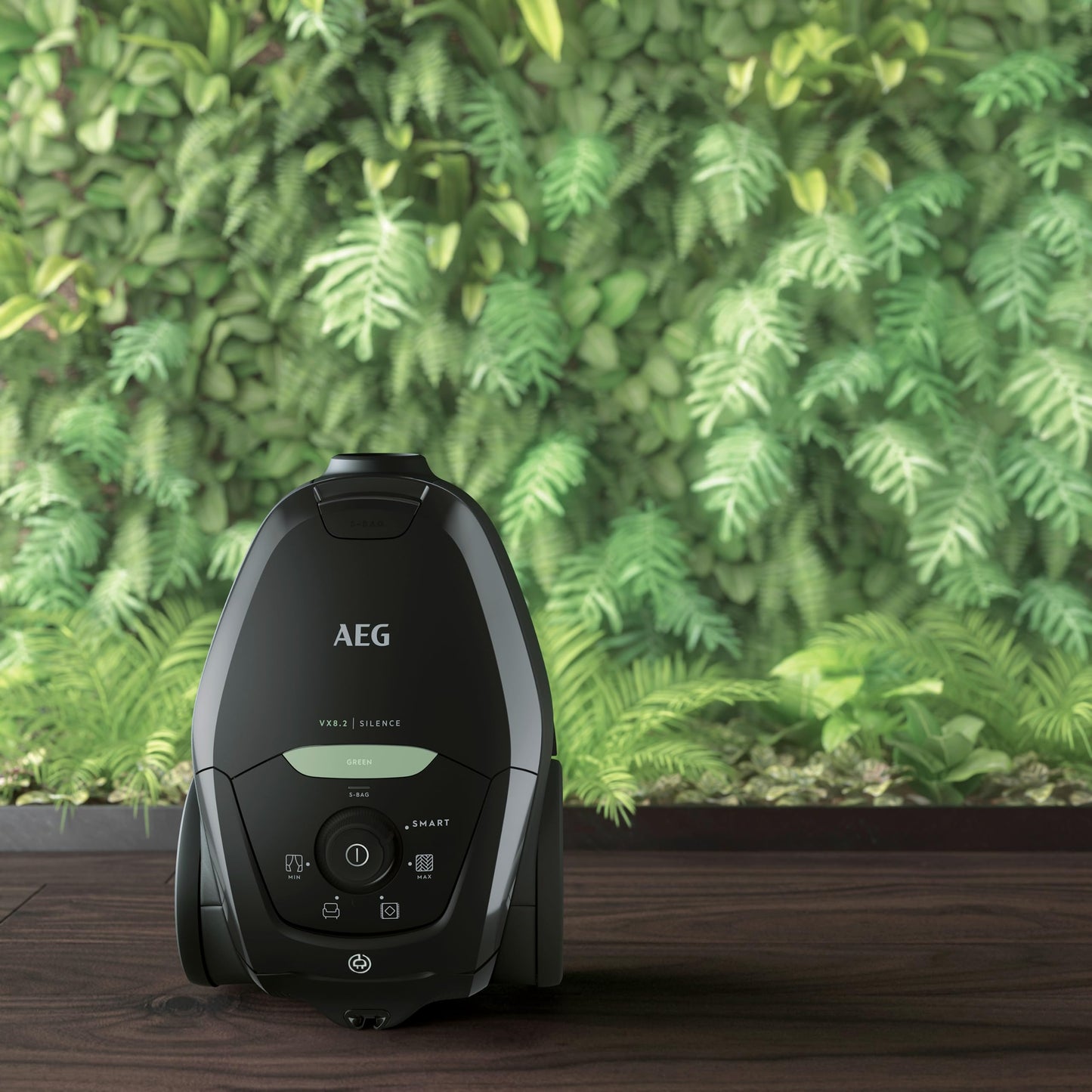 AEG vacuum cleaner with bag, 75% recycled material, automatic suction power control, extremely quiet even on carpet, captures large and small particles, long cord, 600W, black, VX82-1-ECO