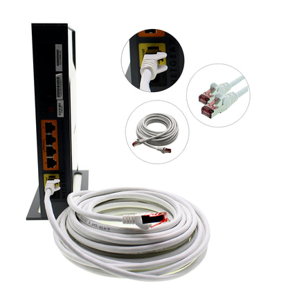 1aTTack.de - 5x 3 meter CAT6 patch cable S/FTP PIMF shielding CAT.6 RJ45 network cable Ethernet cable DSL LAN router switch modem patch panel - white - 5 pieces