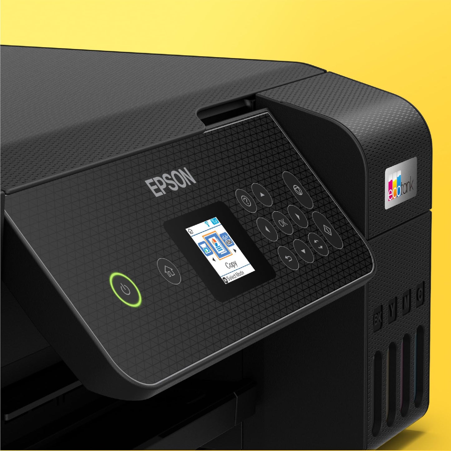 Epson EcoTank ET-2870 A4 multifunction Wi-Fi ink tank printer, with a supply of ink included that can last up to 3 years.