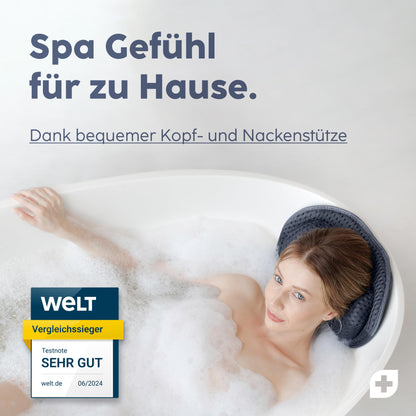 Bathtub pillow Vesta+ Midnight Blue L with suction cups, bathtub pillow winner as a neck and head pillow for the bathtub, bath pillow for bathtub, bathtub cushion & shower pillow bathtub.