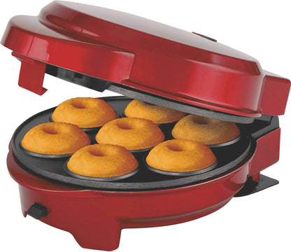 Melissa 16250072 3in1 Donut, Muffin, and Popcake Maker with 3 interchangeable baking plates, Red Metallic