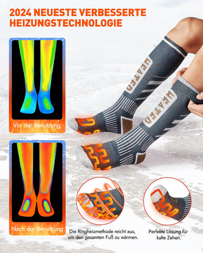 Heated socks, Heated Socks Women Men, the solution for cold toes in 2024-5v 6000 mAh Rechargeable Heated Socks for Skiing, Outdoor, Camping, Hiking (APP)