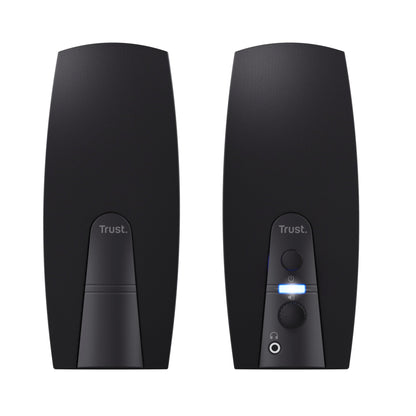 Trust Almo 2.0 PC Speaker Set 10W, 3.5mm AUX jack, Compact size, Volume control, USB-powered Stereo Computer Speakers for PC, Laptop - Black