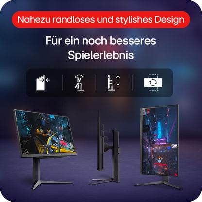 LG Electronics 32GS75QX-B.AEU UltraGear™ QHD Gaming IPS Monitor 32" (80 cm), 2560 x 1440, 16:9, 1ms GtG, 180 Hz, HDR10, 400 cd/m² brightness (typ.), NVIDIA G-Sync™ Compatible, AMD FreeSync™ - Grey