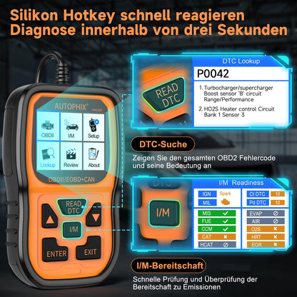 AUTOPHIX OM126P OBD2 diagnostic tool universal car fault code reader car diagnostic tool for all vehicles car scanner for OBDII protocol German