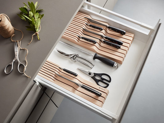 WÜSTHOF drawer insert for 7 knives, beech