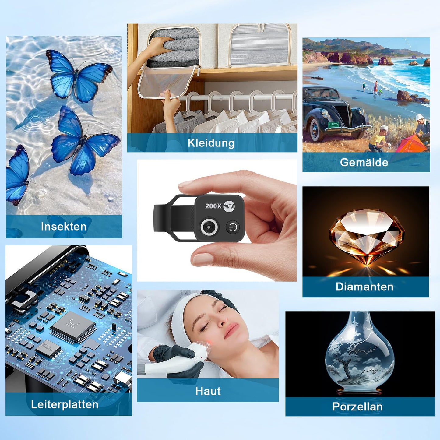 200X mini microscope for smartphone, USB mobile phone microscope for smartphone HD mini microscope, explore Micworld with 200X smartphone microscope.