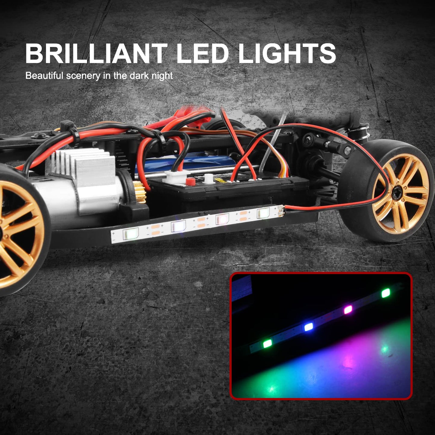 Goolsky RC Drift Car 1/18 2.4GHz 4WD 30km/h Motor RC180 Strong Magnetic RTR High Speed Rechargeable Environmentally Friendly RC Racing Car Remote Controlled Gift for Kids. 1 Battery