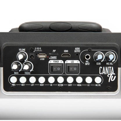 Sing Your Karaoke 2022, complete professional karaoke, portable audio-video system with Wi-Fi microphone, 14-inch touchscreen, Wi-Fi, 40W RMS speakers, 4 hours charging time, 2 radio frequencies.