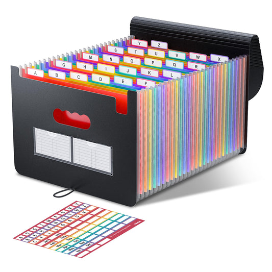 ThinkTex document folder A4, 26 compartments, large capacity sorting file organizer folder, desk organization/briefcase folder, document holder file folder sorting folder
