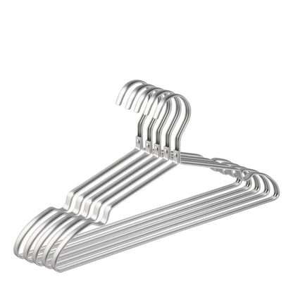 Amber Home 20 Pack 42cm Lightweight Aluminum Iron Hangers, Matte Silver Metal Hangers with Non-Slip Groove for Suit T-Shirt Shirt Jacket Dress Pants, Sturdy and Lightweight.