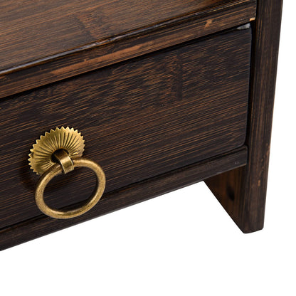 yangsense Monitor Stand, non-absorbent bamboo monitor stand with 3 drawers for studying at home office (walnut finish three drawers with back)