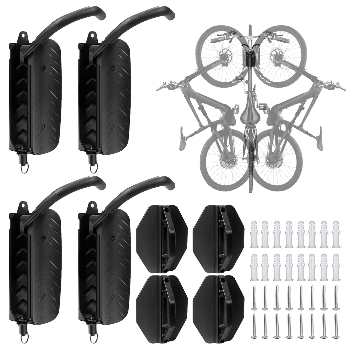 Kafilc Vertical Bike Wall Mount, Bike Wall Holder, Swiveling Bike Wall Mount, Bike Wall Holder up to 30 kg, Wall Mount for Road Bike, MTB, E-Bike